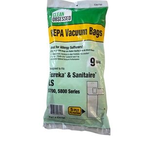 Clean Obsessed HEPA 9 Vacuum Bags Designed To Fit Eureka LS 5700/5800 NIP